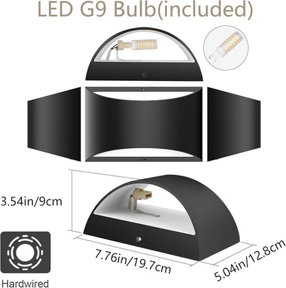 Aipsun Black Modern LED Wall Sconce Indoor Wall Lights 1 Pack Hardwired Up and - Image 4