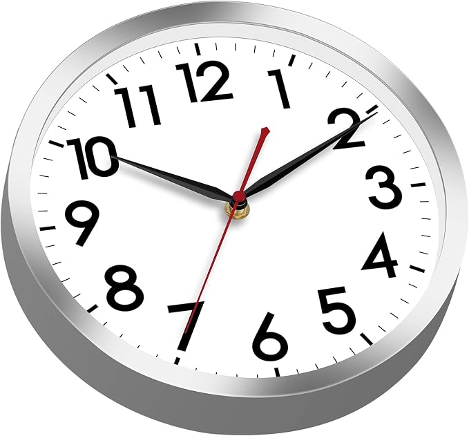 AKCISOT Wall Clock 10 Inch Silent Wall Clocks Battery Operated Non Ticking - Image 3