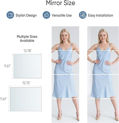DUMOS 4 Pack Wall Mirror Tiles, Hallway Mirror 14"x12" HD Glass Sheets - Image 8