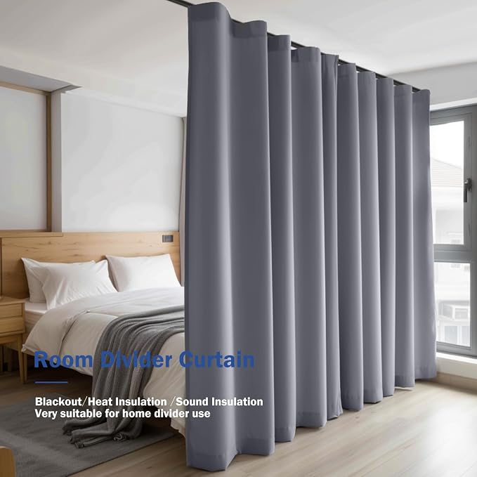 Room Divider Blackout Curtain Track Curtains Wall Dividers Panels Screen - Image 7