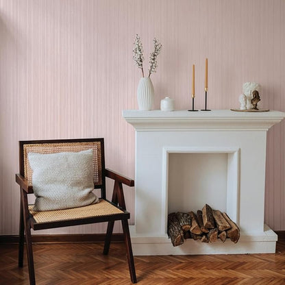 Tempaper Textured Metallic Pink Faux Grasscloth Removable Peel and Stick - Image 4
