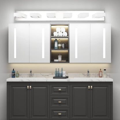 Ralbay LED Modern Chrome Vanity Lights 6 Lights Stainless Steel Acrylic Modern - Image 4