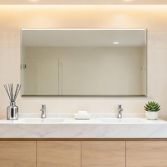 Ruomeng Frameless Mirror for Wall, 55x30 Inch Bathroom Vanity Mirror Farmhouse - Image 2