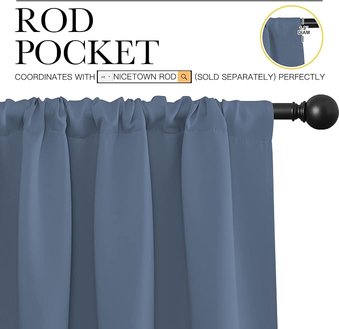 NICETOWN Blackout Curtains for Living Curtains, Triple Weave Home Decoration - Image 3