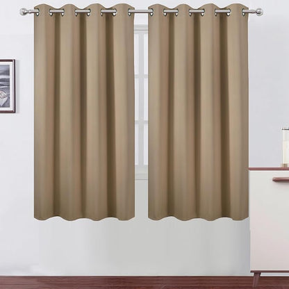 LEMOMO Natural Blackout Curtains 66 x 63 Inch Length/Set of 2 Curtain by Lemomo