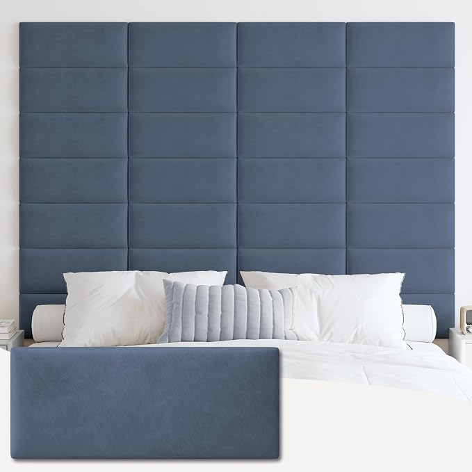 IFNOW Wall Mounted Upholstered Headboard King, 3D Peel and Stick Soundproof by IFNOW