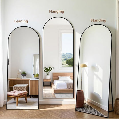 Prywot Arched Floor Mirror, 64 "x 21" Full Length Mirror Wall Mirrors Hanging - Image 5