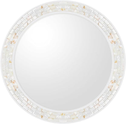Large Round Mirror 36 Inch, Natural Mother of Pearl Inlay Mosaic Frame Circle - Image 7