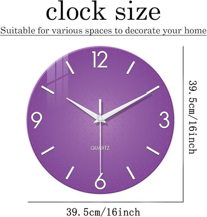 XFM Purple Wall Clock for Girls Bedroom Analog Simple Wall Clocks Battery - Image 7