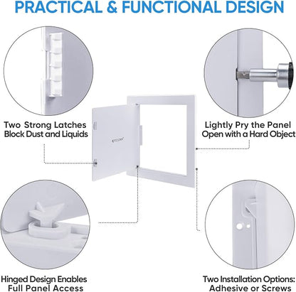 TICONN Access Panel for Drywall, 12 x 12 Inch ABS Plastic Wall Hole Cover - Image 3