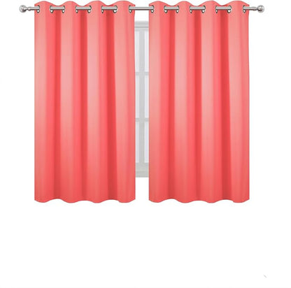 LEMOMO Blackout Curtains 52 x 45 inch Coral Curtains Set of 2 Panels/Thermal - Image 2