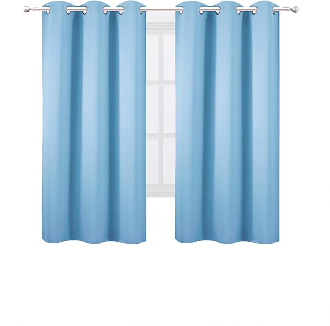 LEMOMO Blackout Curtains 40 x 63 inch/Sky Blue Curtains Set of 2 Panels/Thermal - Image 2