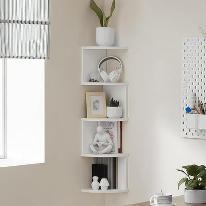 5-Tier Floating Corner Shelf Wall Mount, Heavy Duty Wall Corner Bookshelf - Image 5