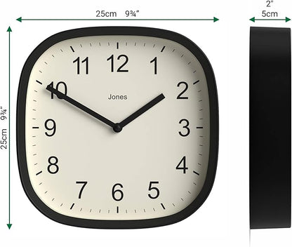 JONES CLOCKS® Sprite wall Clock | Modern Retro Rounded Square Clock | 10 inch | - Image 4