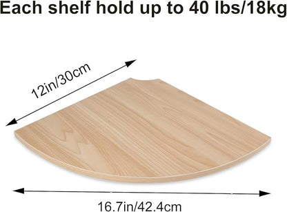 JJL Corner Wall Shelf, 12-Inch Sector Shelf, Light White - Image 3