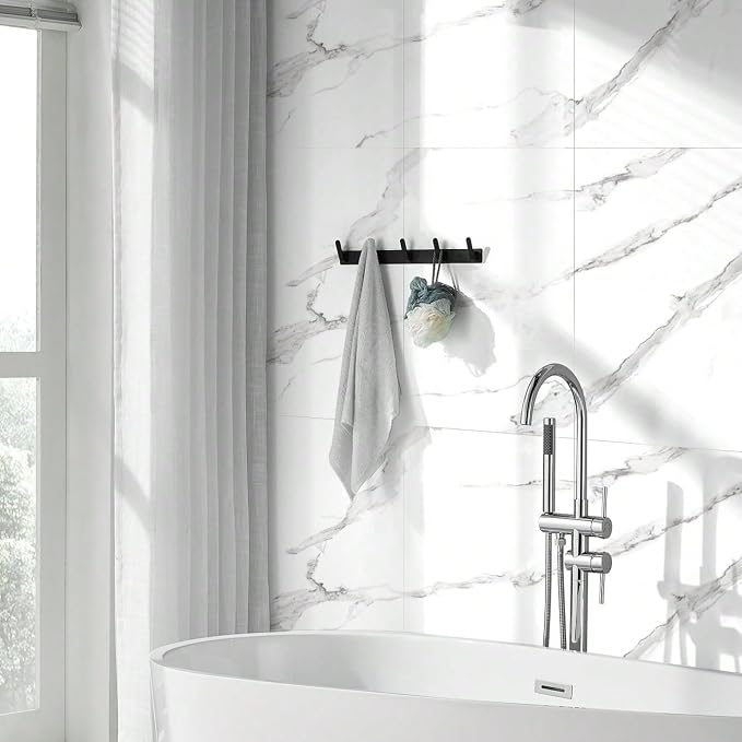 Chejiaye 10pcs Marble Peel and Stick Backsplash Waterproof Washroom Wall Panels - Image 2