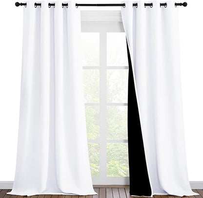 NICETOWN White 100% Blackout Curtains by NICETOWN