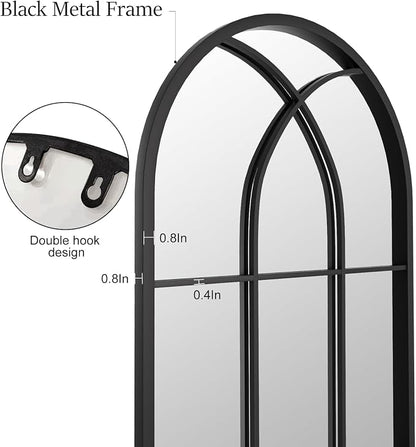 Mirror Full Length, Window Pane Wall Black Full Body Mirrors, Oversize - Image 5