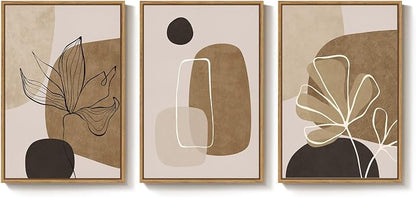 Large Framed Neutral Boho Wall Art - Image 9
