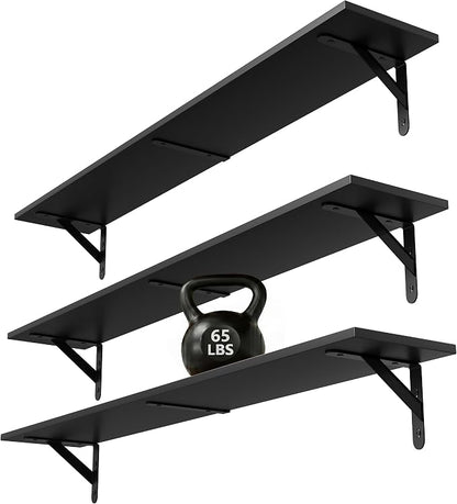 WOPITUES Floating Shelves for Wall 40″W x 8″D, Long Wall Mounted Shelves Set of by WOPITUESOfficial