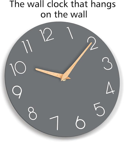 cicininc Wall Clock, 10 Inch Wooden Silent Non-Ticking, Decorative Battery - Image 7