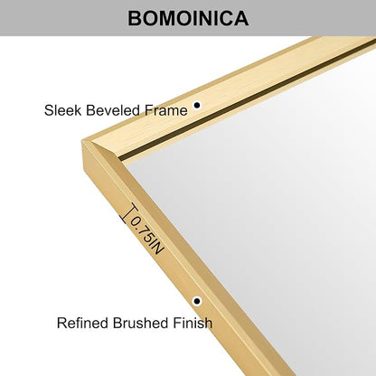 BOMINICA Brushed Gold Bathroom Mirror - Image 2
