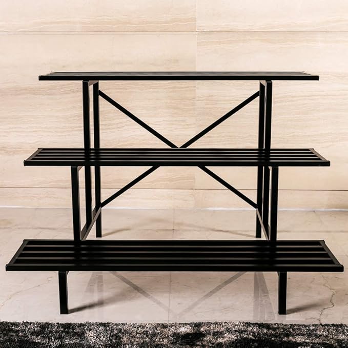 Zhongma Heavy Duty 3 Tier Plant Stand for Home, Garden, Plant Lovers,Metal Storage Rack Shelf/Freestanding Display Stand