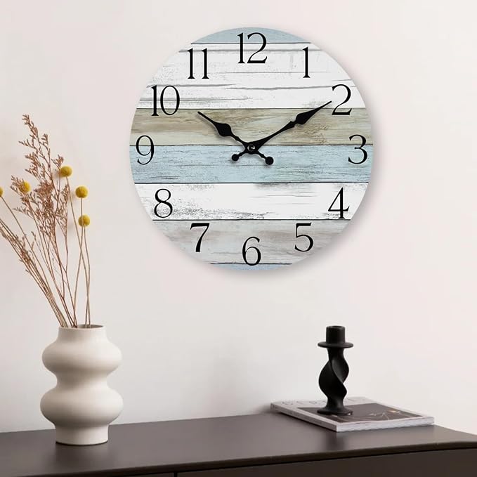 Wall Clock, 16 Inch Silent Non Ticking Wall Clocks Battery Operated, Rustic - Image 5