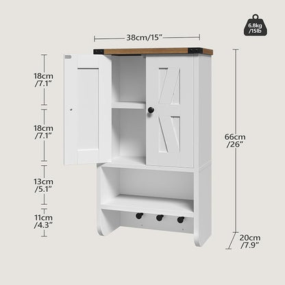 MAHANCRIS Bathroom Wall Cabinet, Farmhouse Medicine Cabinet - Image 3