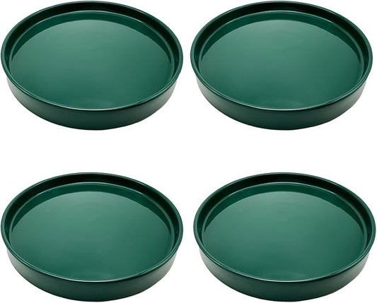 4 Pack Ceramic Plant Saucer Pot Tray 4 Inch, Planter Saucers 4 5 6 7 8 9 10 11 12 13 Inch for Indoors Outdoor, Durable Sturdy Flower Drainage drip Water Tray for Glazed Pots Base (4.7 Inch-Green)