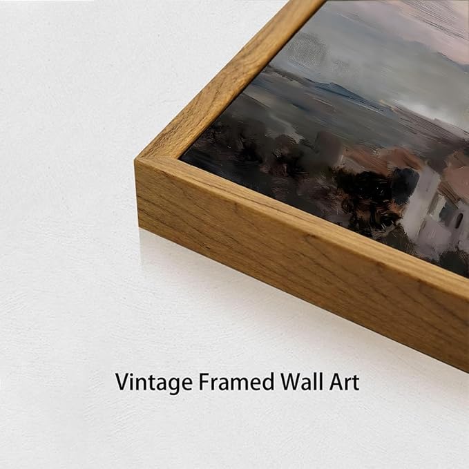 OIQArtOIQ Vintage Landscape Canvas Wall Art Framed Natural Scenery Painting - Image 4