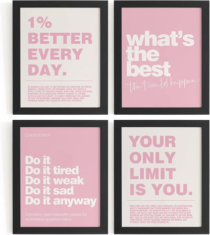 DSHFG Motivational Inspirational Office Wall Art Decor Prints Set of 4 by Unknown