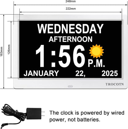 TROCOTN Dementia Clocks, Large Display Calendar Alarm Clock - Image 2