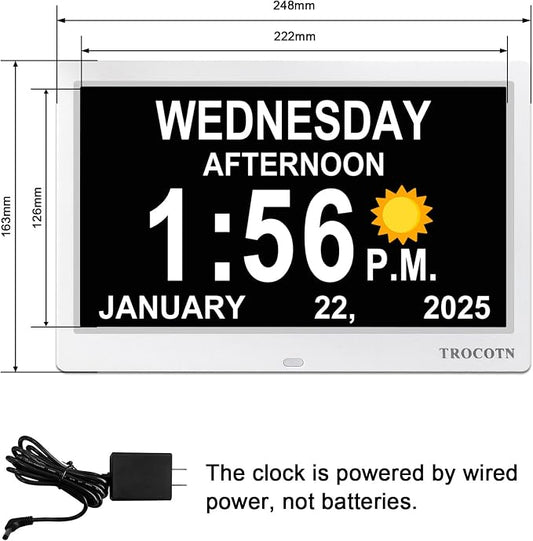 TROCOTN Dementia Clocks, Large Display Calendar Alarm Clock - Image 2