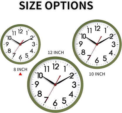 AKCISOT Wall Clock 8 Inch Silent Non-Ticking Modern Clocks Battery Operated - Image 3