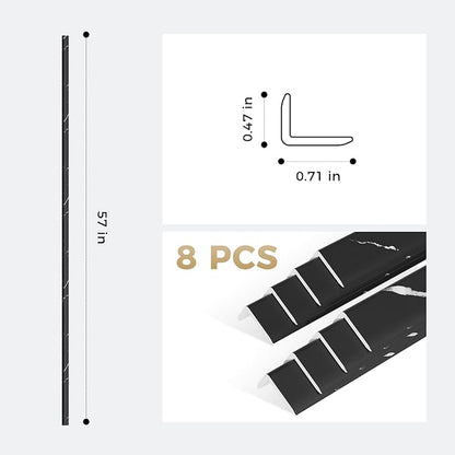 OUZUGIE 8-Pack 57 Inches, WPC Slat Wall Panel Trim, Corner Guard - Image 3