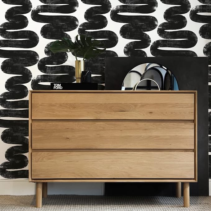 Tempaper x Bobby Berk White & Black Wiggle Room Removable Peel and Stick - Image 6