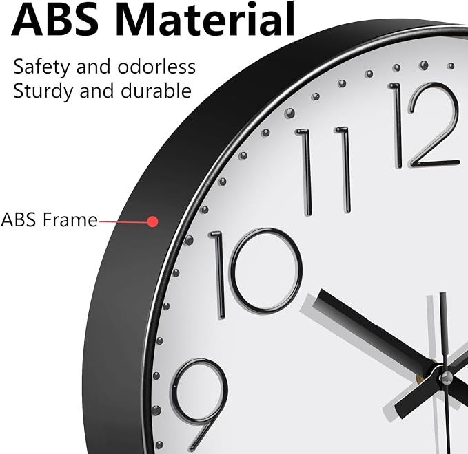 Silent Wall Clocks Battery Operated 8 Inch, Analog Wall Clock - Image 7