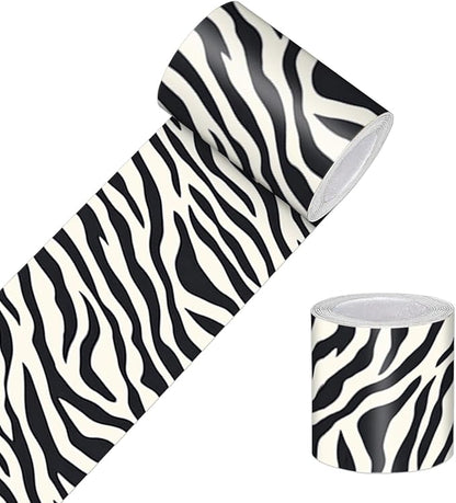 HOMETITUTE Wallpaper Border Peel and Stick Zebra Stripe Texture Decorative Wall by HOMETITUTE