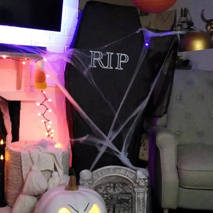 Halloween Pop Up Coffin with Lid, 60 inch Coffin Prop life size Collapsible, Scary Fake Coffin Prop Really Size for Graveyard, Halloween Cemetery decorations Outdoor, Lawn, Party, Haunted House