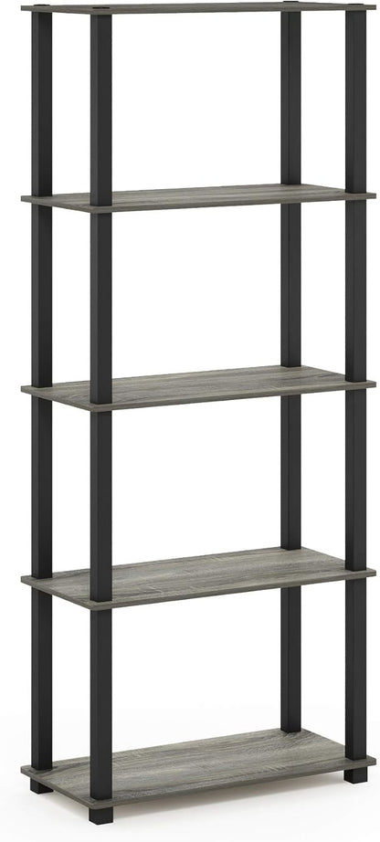 Furinno TURN-S-TUBE Book Shelf, 5-Tier Toolless Storage Shelves - Image 4