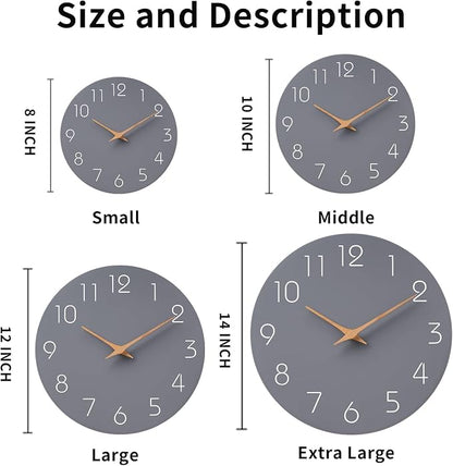 Mosewa Wall Clock Silent Non Ticking Decorative - Image 3