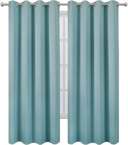 LEMOMO Blackout Curtains 66 x 95 inch/Stone Blue Curtains Set of 2 - Image 2