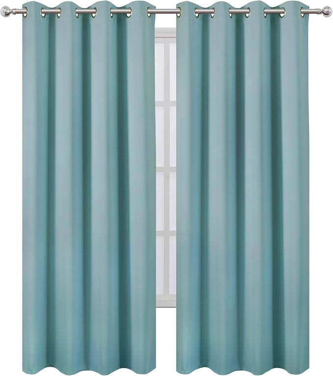 LEMOMO Stone Blue Thermal Blackout Curtains/52 x 95 Inch/Set of 2 Panels Room - Image 2