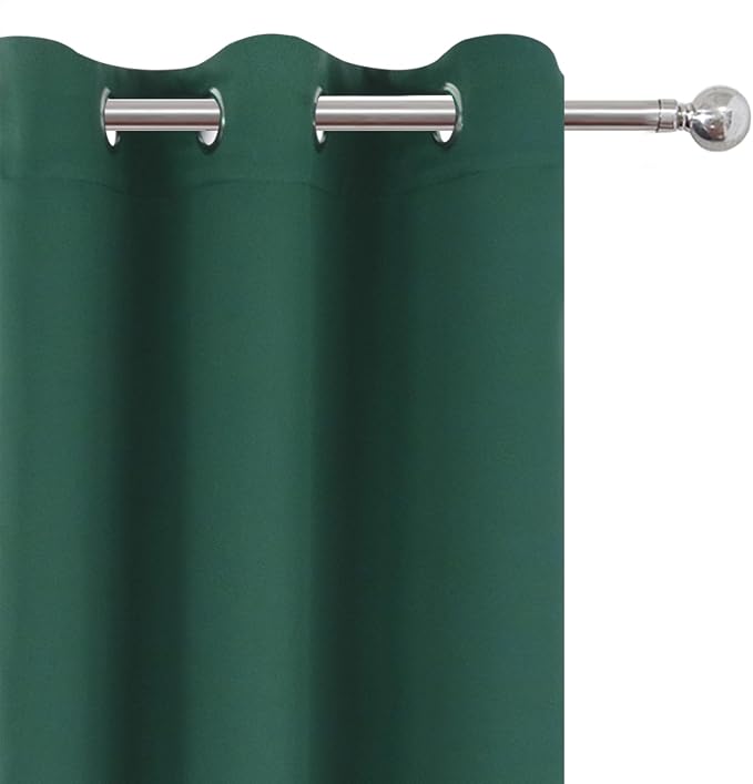 LEMOMO Blackout Curtains 66 x 72 Inch Long Dark Green Curtains Set of 2 Panels - Image 6