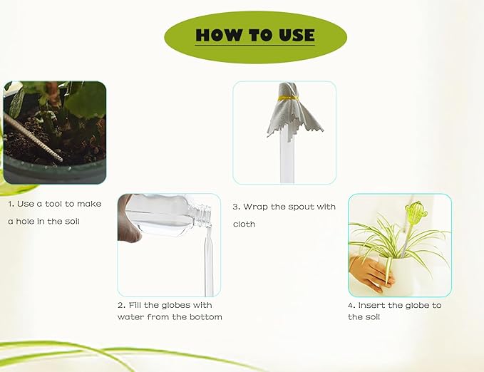 Ahhute Plant Watering Globes, Cactus Self Watering Globes, Glass Self Watering Planter Insert, Cacti Plant Watering Devices, Automatic Plant Waterer Indoor, Watering Bulbs, 2 Pack