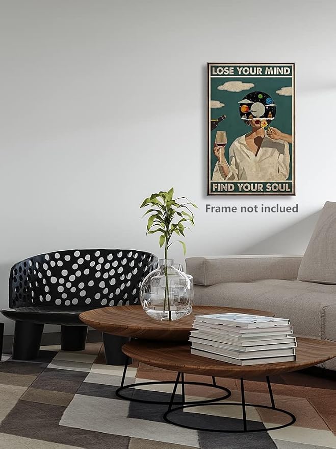 Vintage Lose Your Mind Find Your Soul Poster Mental Health Inspirational Quote - Image 9