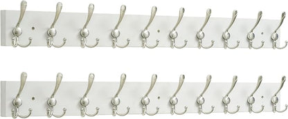 SKOLOO Creations White Solid Wood Wall Mounted Coat Rack, 10 Hooks, 38-1/8" Long by SKOLOO