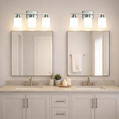 Unicozin 3-Light Bathroom Light Fixtures, Modern Brushed Nickel Vanity Light - Image 9
