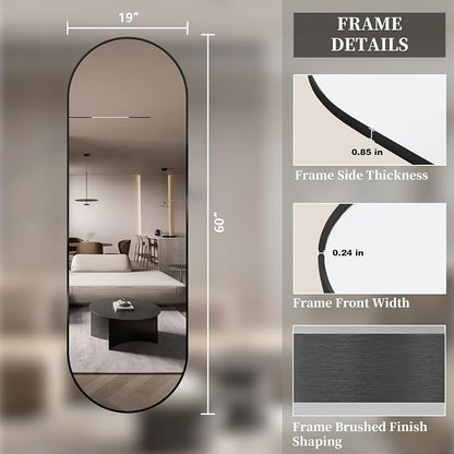 Oval Full Length Mirror, Ultra-Clear Explosion-Proof, Simple and Classic Deco - Image 8